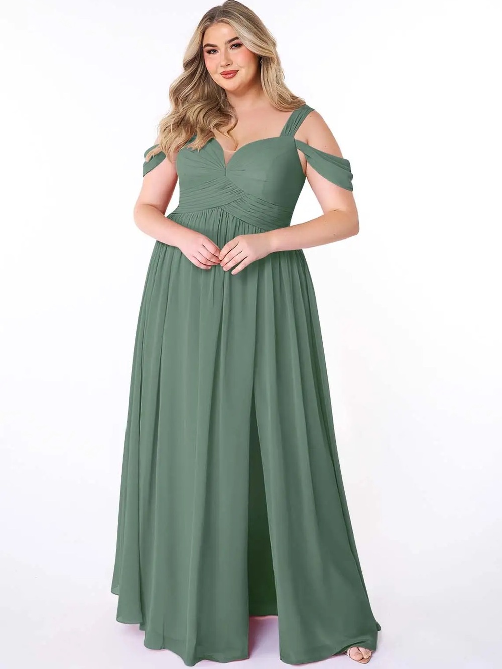Azazie Lianne Sage Green Chiffon Bridesmaid Dress - Picture 12 of 15